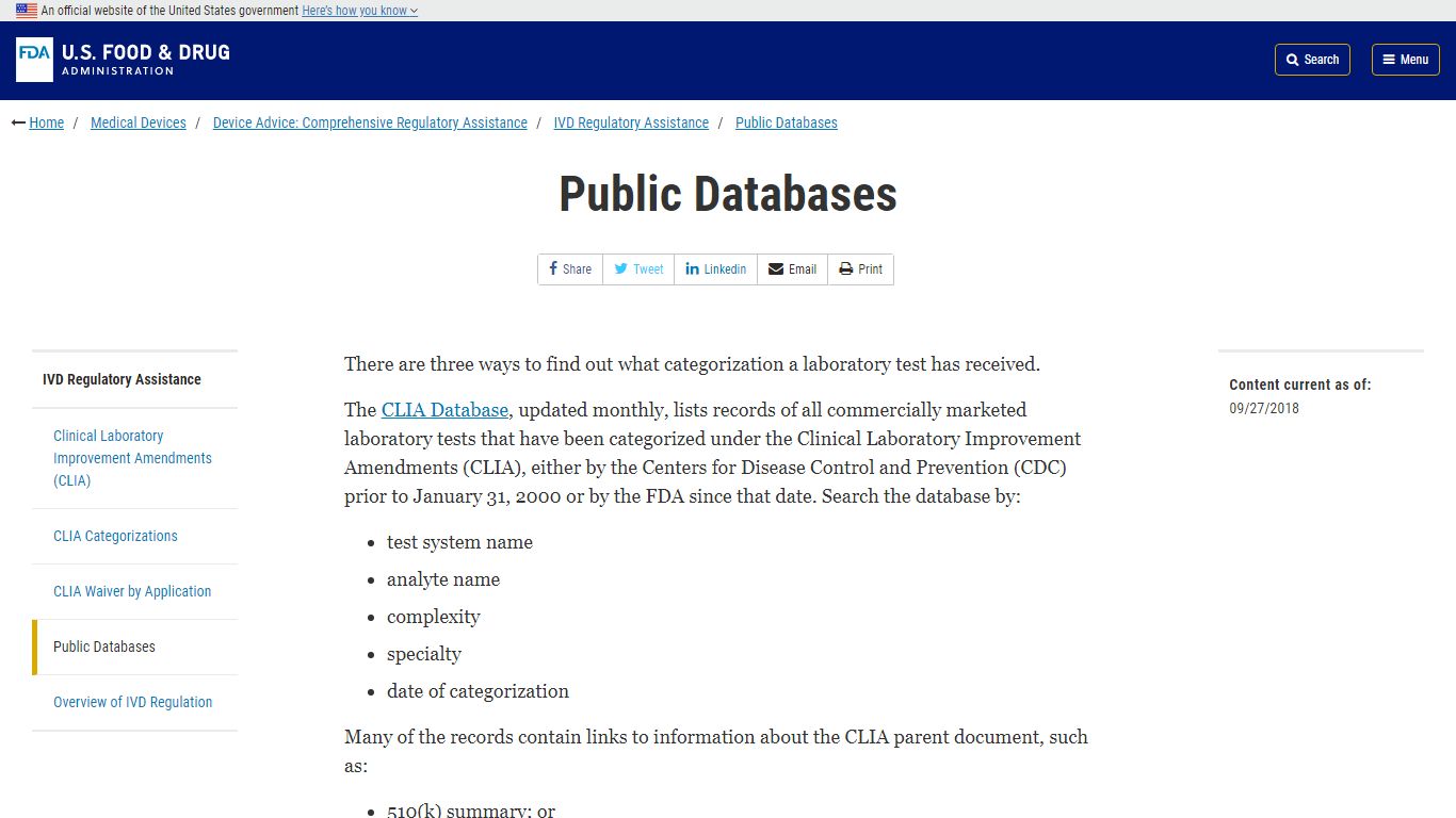 Public Databases | FDA - U.S. Food and Drug Administration